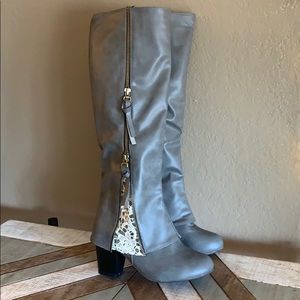 NWOT leather and lace boots